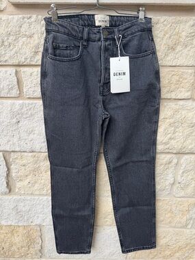 Sezane Brut Sexy Dark Gray High-Rise Slim Jeans